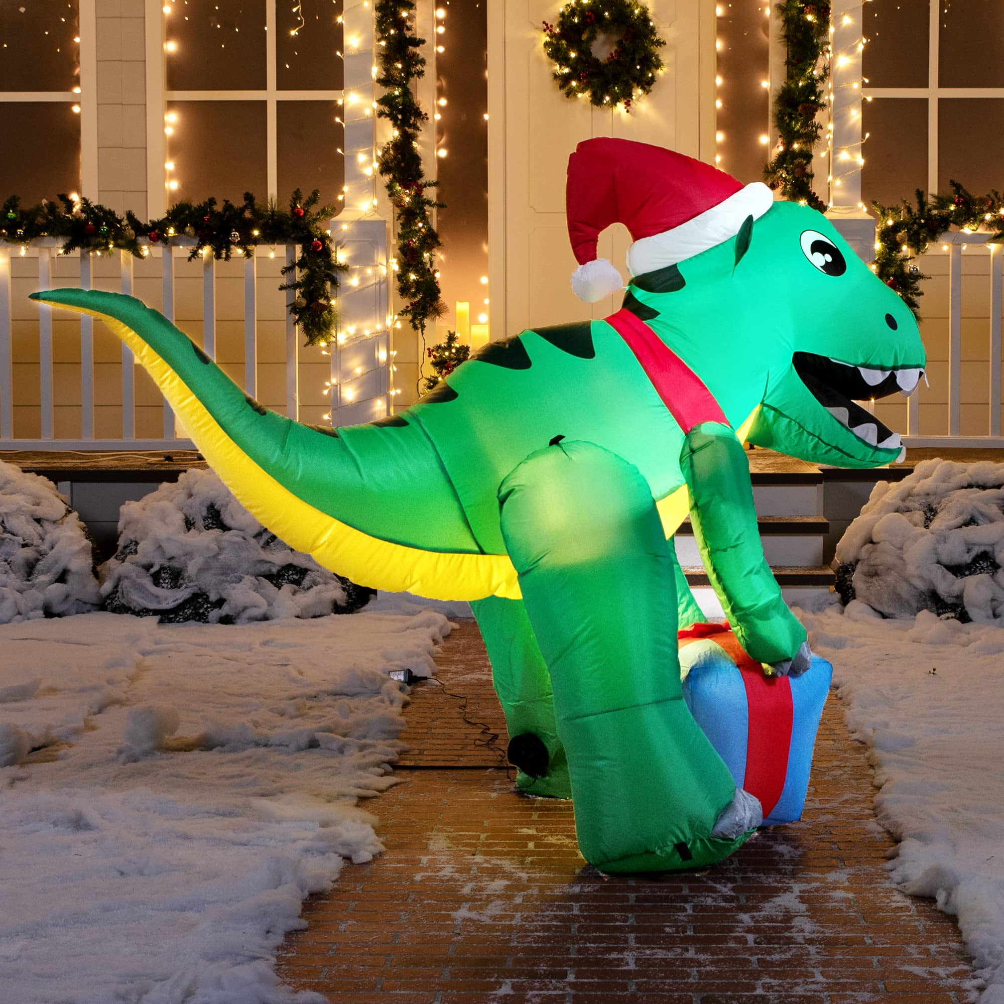 Joiedomi Inflatable Decoration 5 ft Dinosaur Self Inflatable LED Light Up Giant Blow Up Yard Décor for Xmas Holiday Indoor/Outdoor Garden Party Favor Supplies - Walmart.com